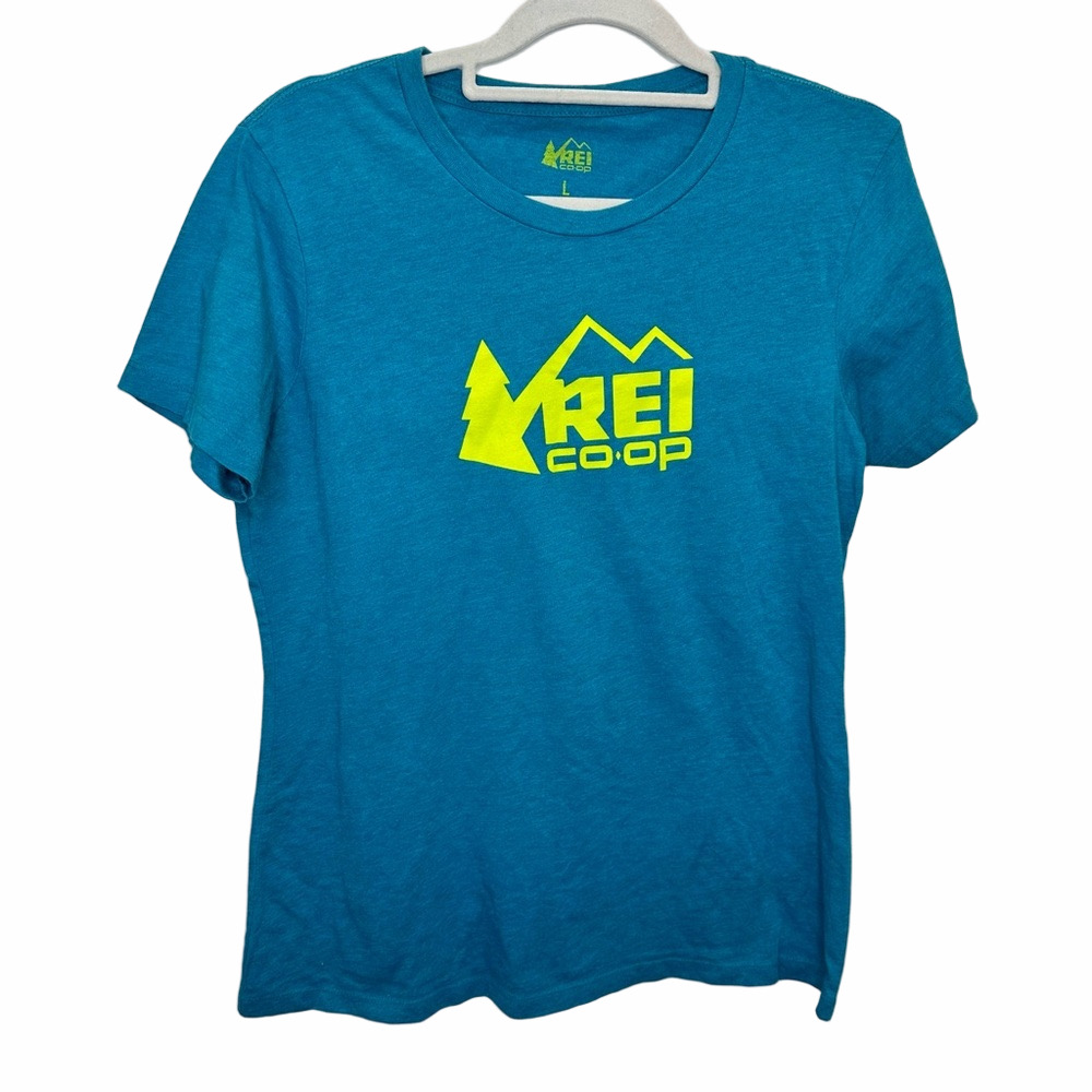 REI Turquoise Blue Short Sleeve T-Shirt Size Large